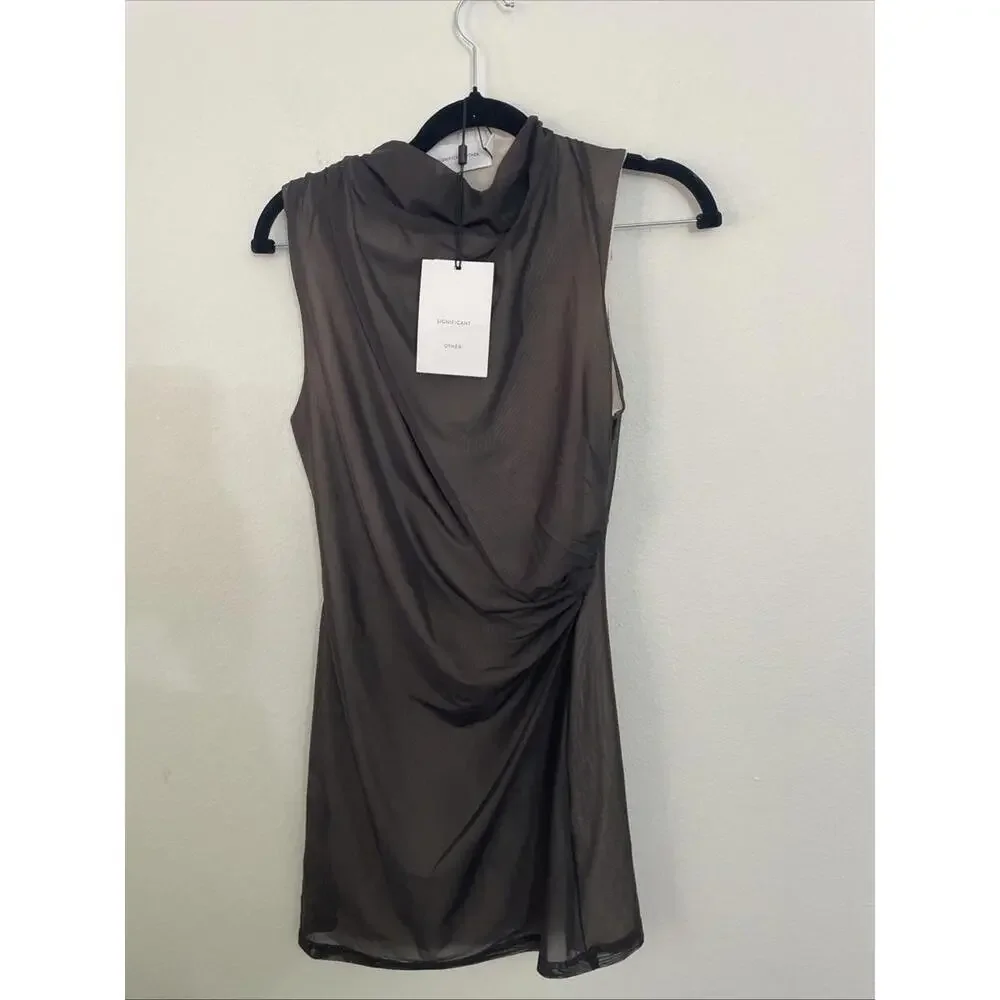 Revolve Significant Other Nina Mini Dress Ruffled mesh black size 4 $200msrp NWT - Picture 5 of 7